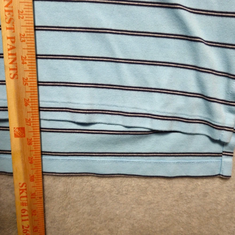 POLO RALPH LAUREN Polo Shirt Mens Large Blue Stripe Pony‎ Logo Cotton Classic